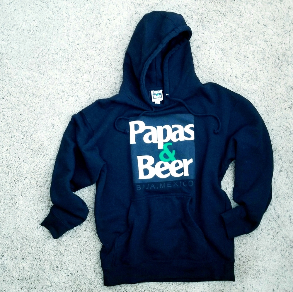 Black Hoodie Papas & Beer Listed MENS/WOMENS - Picture 4 of 10